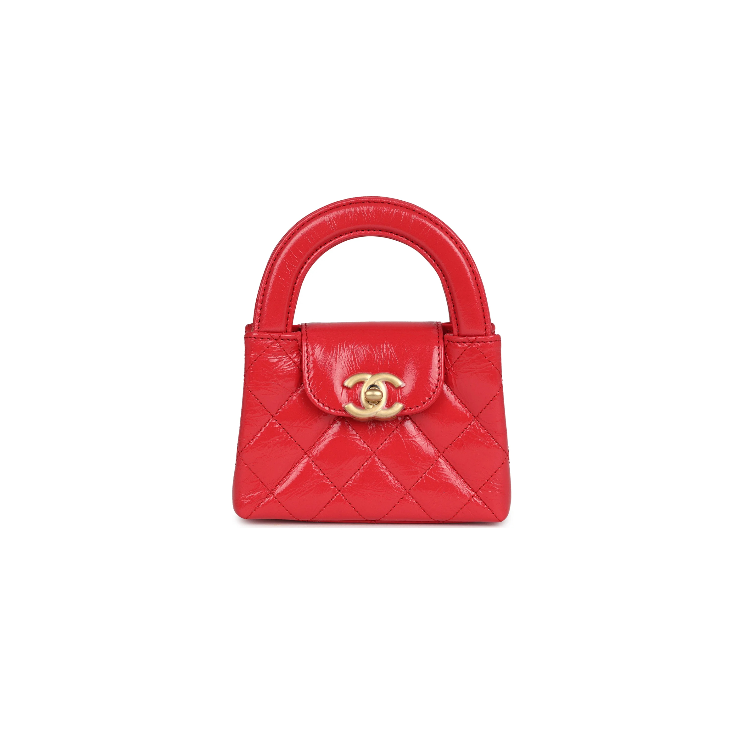 CHANEL KELLY NANO SHOPPING BAG AGED CALFSKIN AS3435 (12.5*8.3*4cm)